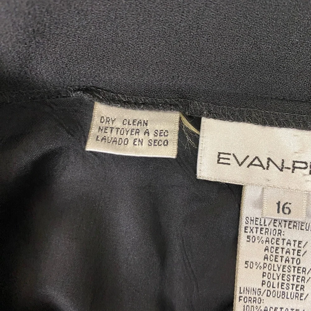 Evan-Picone Dress Pants Women's Size 16 Black Straight Leg *Flawed*